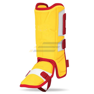 Custom Color Baseball Shin <b>Foot</b> Guards PU Leather Reinforced <b>Protection</b> Full Shin Coverage Durable Adjustable - Product Image 4
