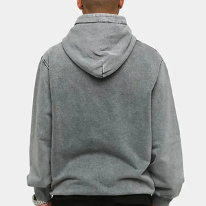 Sweat-shirts à capuche confortables pour hommes, effet délavé, en mélange de coton doux, coupe ajustée, style streetwear. - Product Image 2
