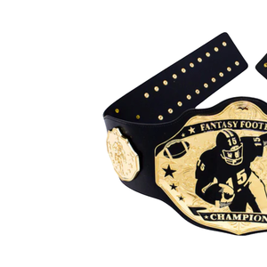 Cinturón de Campeón de Fútbol de Fantasía Personalizable, Cinturón Deportivo Negro y Dorado de Alta Calidad, Cinturón de Título Personalizado, Edición de Coleccionista - Product Image 3