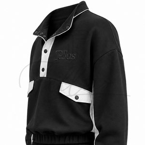 Ensemble de survêtement décontracté d'été personnalisé pour femme, brodé, 2 pièces, en coton, unisexe, avec t-shirt à manches longues et short, séchage rapide - Product Image 3