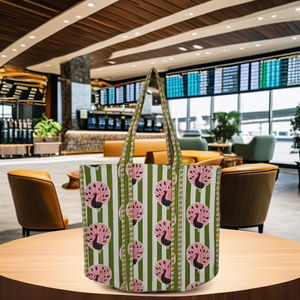 Bolsos de Mano Étnicos de Algodón Hechos a Mano para Mujer con Cierre de Cremallera, Elegantes Estampados Florales - Bolso de Viaje de Compras Indio - Product Image 4