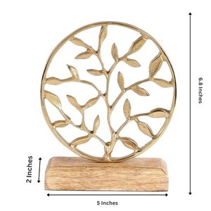 Objeto Decorativo Moderno con Diseño Circular de Planta Chapado en Oro para Decoración de Mesa, Adorno para el Hogar, Venta al por Mayor, Diseño Único - Product Image 2