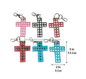 Porte-clés en cuir de vache véritable de qualité supérieure 2026, motif tissé, porte-clés religieux, breloque pour sac, achat en gros, cadeaux - Product Image 2