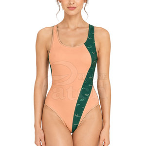 Traje de Baño Deportivo para Mujer, de Una Pieza, con Estampado Personalizado, Tejido Elástico, para Entrenamiento en Piscina, Venta al Por Mayor - Product Image 3