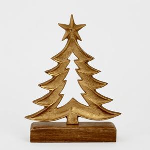 Ornements de Noël suspendus en métal doré, faits à la main, écologiques, finition brillante, forme personnalisée, pour l'intérieur, par Lavie Creations - Product Image 3