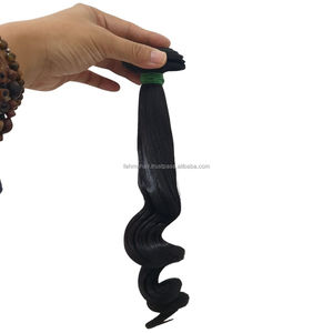 100% mechones de cabello Remy de media onda Natural indonesio virgen extremos súper doblemente dibujados extensiones de máquina de trama doble Color Natural - Product Image 6