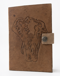 Journal en cuir avec motif d'éléphant, carnet artisanal vintage, carnet de croquis de style antique, cadeau unique pour lui/elle, journal de la faune - Product Image 1