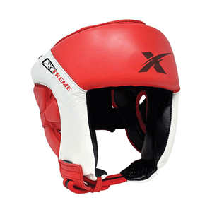 หมวกนิรภัยสำหรับชกมวยระดับมืออาชีพ - อุปกรณ์ป้องกันพร้อมหนังแท้ ปรับได้ด้วยสายรัดแบบตะขอเกี่ยว สำหรับผู้ใหญ่ทุกเพศ - Product Image 1