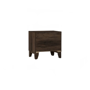 Contemporary 2 Drawer Wood Nightstand Modern Bedroom <b>End</b> <b>Table</b> <b>Storage</b> Cabinet Golden Brown Home Furniture - Product Image 3