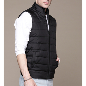 Men's 2026 Custom Logo Polyester Wadding Unisex Nylon <b>Down</b> Sleeveless Puffer Padded Vest Bodywarmer Winter Solid Outdoor OEM - Product Image 1