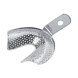 Premium Quality Manual Dental Impression Tray with Ergonomic Grip German Stainless Steel Reusable Autoclavable Perforation - Product Image 2