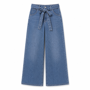 Jean en denim ample pour femme, coupe décontractée, taille haute, bleu, écologique, lavable, style vintage streetwear, vente en gros ODM - Product Image 3