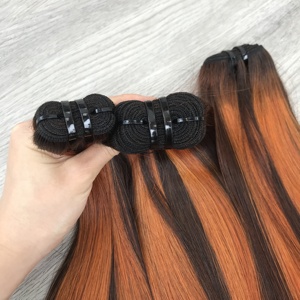 Extensions de cheveux vierges non transformés de haute qualité Cheveux vietnamiens bruts Piano droit en os de couleur orange - Product Image 4