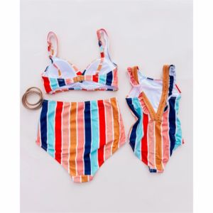 ชุดว่ายน้ำครอบครัวลายรุ้งแบบกำหนดเอง ชุดชายหาดฤดูร้อน - Product Image 2