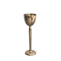 Refroidisseur de boissons de luxe en métal, style rustique, en forme de gobelet, sur pied haut, finition or bruni, pour fêtes, 12L