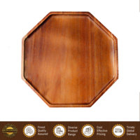Plateaux et plateaux de service en bois d'acacia au design unique, durables, lavables au lave-vaisselle, plateaux octogonaux en bois pour la cuisine et la table à manger