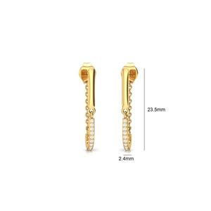 Pendientes de Aro con Cadena y Circonitas Cúbicas, Chapados en Oro sobre Plata de Ley 925 - Product Image 4