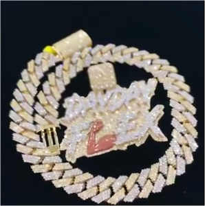 Pendentif CONCEPTION personnalisé en argent sterling 925 avec moissanite couleur D VVS pour homme, bijoux hip-hop pour homme et femme - Product Image 1