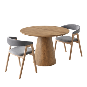 ARTERRA Luxury Modern Round Teak Wood Eco-Friendly Handmade Dining <b>Table</b> Brown Pedestal <b>Table</b> Scandinavian Dining Room Furniture - Product Image 1