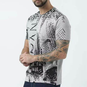 Mens Solid 100% Cotton Knitted T-Shirt Short Sleeve Casual Crew Neck Streetwear Fashion <b>Tee</b> 300 Grams - Product Image 2