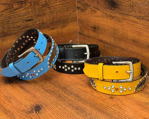 Ceintures personnalisées de luxe en cuir pleine fleur de cow-boy occidental avec boucle ardillon en alliage de zinc Ceintures de créateur avec bracelet en cuir de vachette véritable - Product Image 5