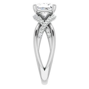 แหวนหมั้นเพชรทรงปรินเซสคัทแบบอินฟินิตี้ ดีไซน์ธรรมชาติ ทองคำแท้ 18k/22k หลายวง สำหรับผู้หญิงและเด็กผู้หญิง - Product Image 2