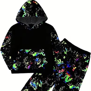 Ensemble de survêtement de printemps pour filles en gros |   Sweat-shirt à col rond et pantalon à motif de dessin animé, mélange de coton respirant |   Casual de haute qualité - Product Image 1