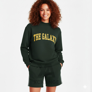 Womens Winter Oversized Mockneck Sweatshirt Loose Fit Fleece Pullover Short Sleeves Side <b>Split</b> Design Embroidered Front Logo - Product Image 4