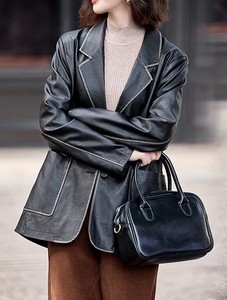 Nouveaux manteaux longs élégants en cuir véritable pour l'hiver, manteaux longs classiques pour femmes, vestes en peau de mouton tendance en gros pour femmes - Product Image 5