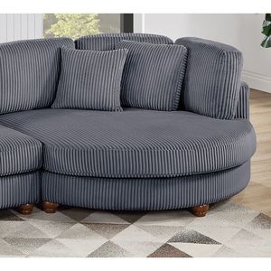 Divano Sezionale Contemporaneo a 2 Pezzi XL in Tessuto Corduroy Felpato Grigio Scuro per Soggiorno, Divano LAF, Chaise RAF, Cuscini Inclusi - Product Image 6