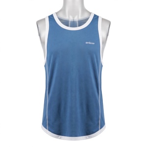 Débardeur sans manches Amkoor pour homme, bleu roi, col rond, séchage rapide, respirant, en polyester tricoté, vêtement de sport décontracté, color block - Product Image 1