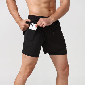Men's Double <b>Layer</b> Fitness Shorts Men Fitness Gym Training 2 in 1 Sports Shorts Quick Dry Workout Jogging Double Deck Summer - Product Image 4