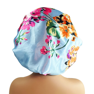Gorro de Dormir de Satén de Seda Grande con Estampado Floral y Banda Elástica de Alta Densidad para Mujeres con Trenzas y Cabello Rizado - Product Image 2