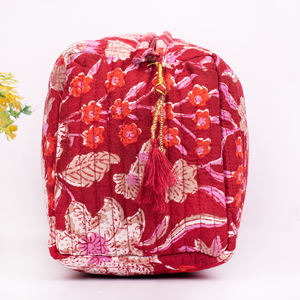 Handmade Luxury Eco-Friendly Large Cotton Quilted Multicolor Cosmetic <b>Makeup</b> Bag Wholesale <b>Organizer</b> Skin Care Storage - Product Image 4