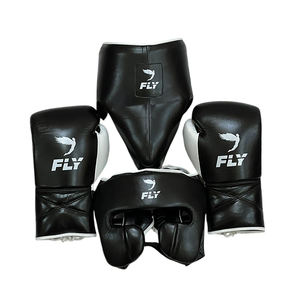 Ensemble de boxe en cuir de qualité supérieure pour la vente en gros, comprenant des gants à lacets, un protège-tête et un protège-guêtres, kit d'entraînement OEM pour les combattants et la salle de sport - Product Image 2