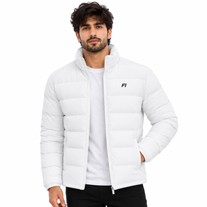 Men's Lightweight Quilted Padded <b>Jacket</b> Stand Collar Full Zip Winter Casual Outdoor Wear Wholesale Water Resistant Men's <b>Jackets</b> - Product Image 1