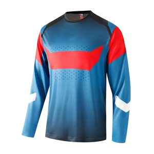 Camiseta de Motocross Personalizada con Estampado Digital, Transpirable, de Secado Rápido, 100% Poliéster, Manga Larga, para Hombre, Ropa Deportiva de Carreras - Product Image 1