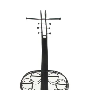 Metal Violin-Shaped Farmhouse Design Waterproof <b>Wine</b> Rack Holder 68 Inch Tall Decorative Bottle Stand for Home or Restaurant Use - Product Image 2