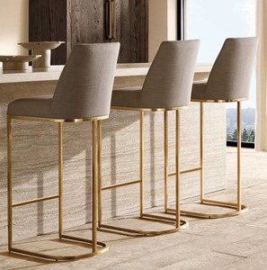 Taburete de Bar Metálico Moderno y Ecológico con Estructura Metálica, Diseño Minimalista, Mueble para Isla de Cocina, Asiento Estable a la Altura del Mostrador - Product Image 6