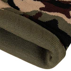 Gorros de punto cálidos con puño, personalizados con logo jacquard sublimado, de acrílico/algodón elástico de secado rápido, con lazos de punto acanalado, bajo MOQ - Product Image 5