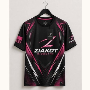 Wholesale Ziakot Industry Custom Black Kelly Green-<b>Orange</b> Performance <b>T</b>-<b>Shirt</b> - Product Image 3