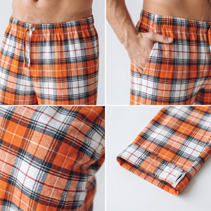 Pantalon de détente à carreaux pour hommes en gros, pantalon de nuit à carreaux pour hommes, pyjama 100 % coton, pantalon de détente pour hommes avec cordon de serrage à la taille - Product Image 6