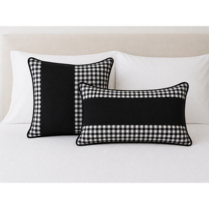 Cotton cushion <b>cover</b> blue Buffalo Check Cushion <b>Cover</b> Geometric <b>Throw</b> Pillow <b>Cover</b> with Piping Washable Polyester for Home - Product Image 6