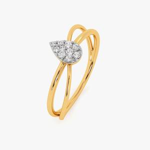 Women's Yellow Gold <b>Diamond</b> <b>Ring</b> Pear Cut Minimalist Engagement Jewelry D Color Lab Grown Stone - Product Image 1