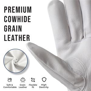 Guantes de Trabajo de Cuero Hechos a Medida, Resistentes al Calor y a la Abrasión, con Puño Recto y Protección Térmica - Product Image 4