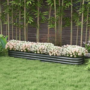 Kit per Aiuola Rialzata in Metallo Rugginito Grigio Scuro da 2,4 m per Giardinaggio Spazioso - Product Image 2