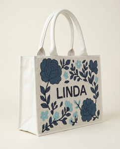 Bolsa de mano floral personalizada, bolsa de mano personalizada para boda, bolsa de mano con cuentas, bolsa para dama de honor, bolsa de mano floral con cuentas de Whimsy Art Craft - Product Image 1
