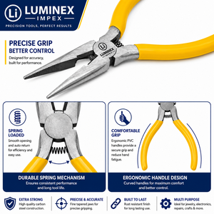 LUMINEX IMPEX LUB=113 <b>Long</b> <b>Nose</b> Stainless Steel Lightweight Smooth Work Jewelry Making Polishing Pliers for Bracelet Making DIY - Product Image 5