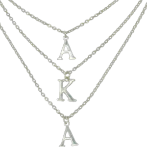 Collar de Plata con Múltiples Hilos y Dijes de Letras Griegas, Joyería de Moda en Capas, Elegante Collar con Colgante para Mujer - Product Image 5