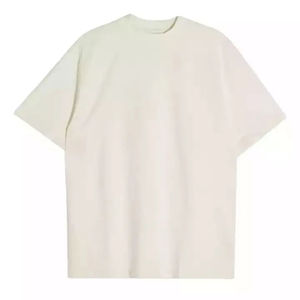 OEM Custom Logo Men's Oversized Boxy T-Shirt 100% Organic Cotton Short Sleeve Drop Shoulder Solid Knitted Streetwear - Product Image 4